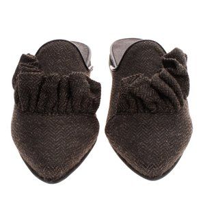 VIA VELA 14 Mule loafers herringbone pattern